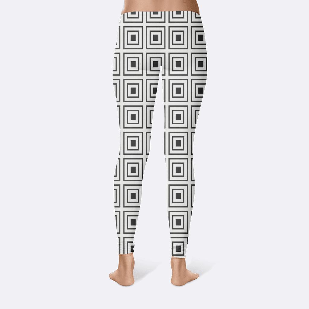 Recursive Edge Grid soft cotton leggings