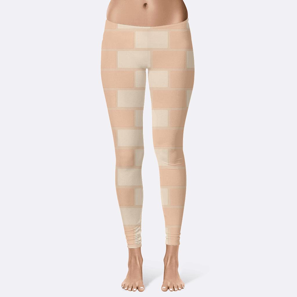 Offset Brick Lattice Design trendy athletic leggings