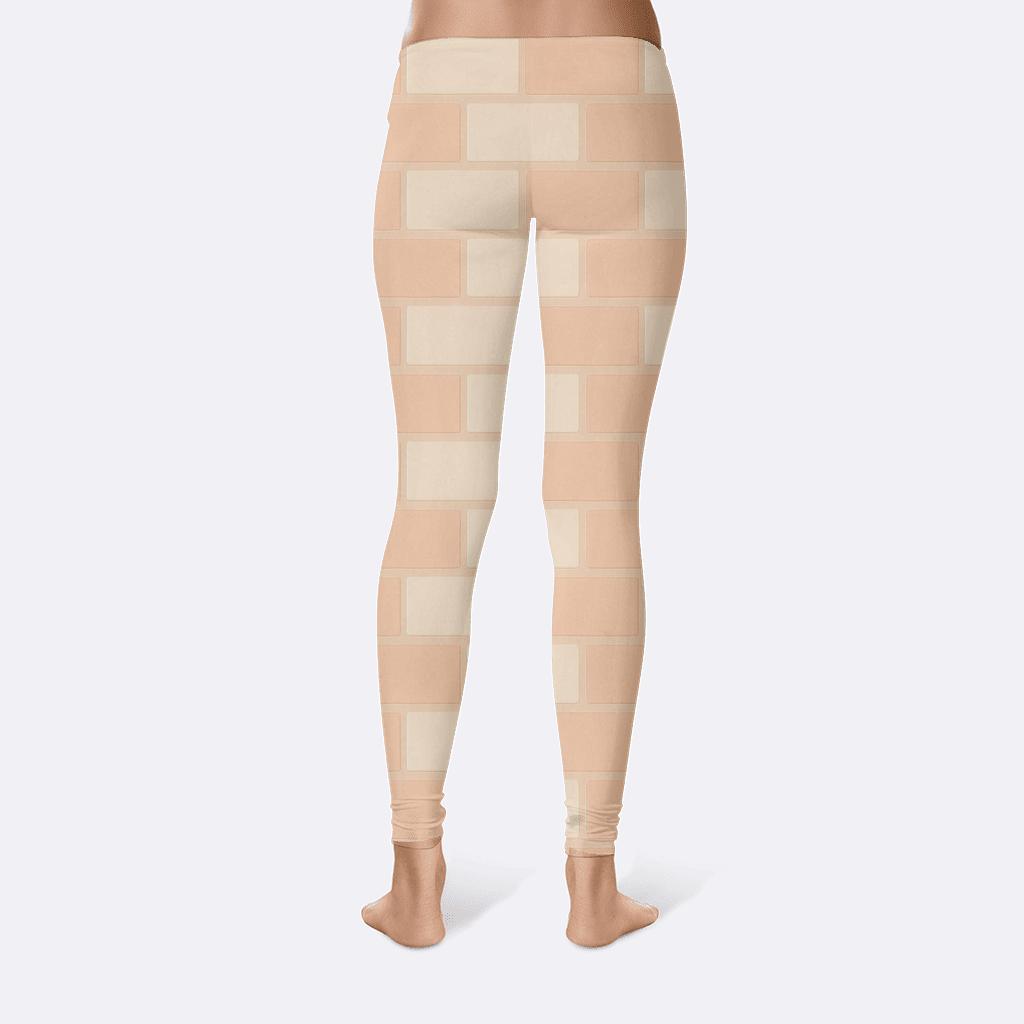 Offset Brick Lattice Design trendy athletic leggings