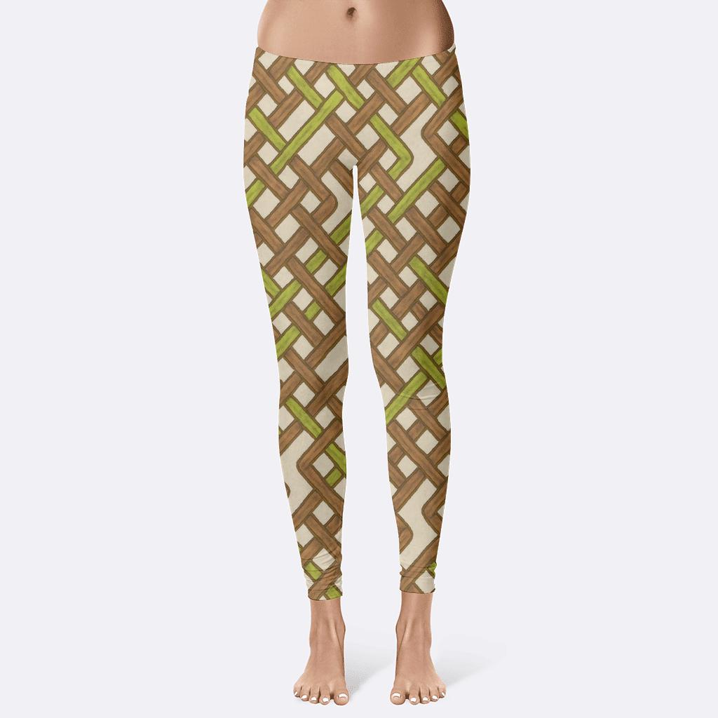 Crisscross Brick Tile soft cotton leggings