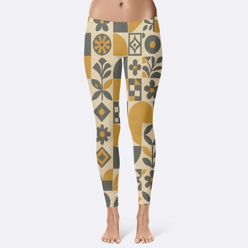Geometric Tile Pathway stylish workout leggings