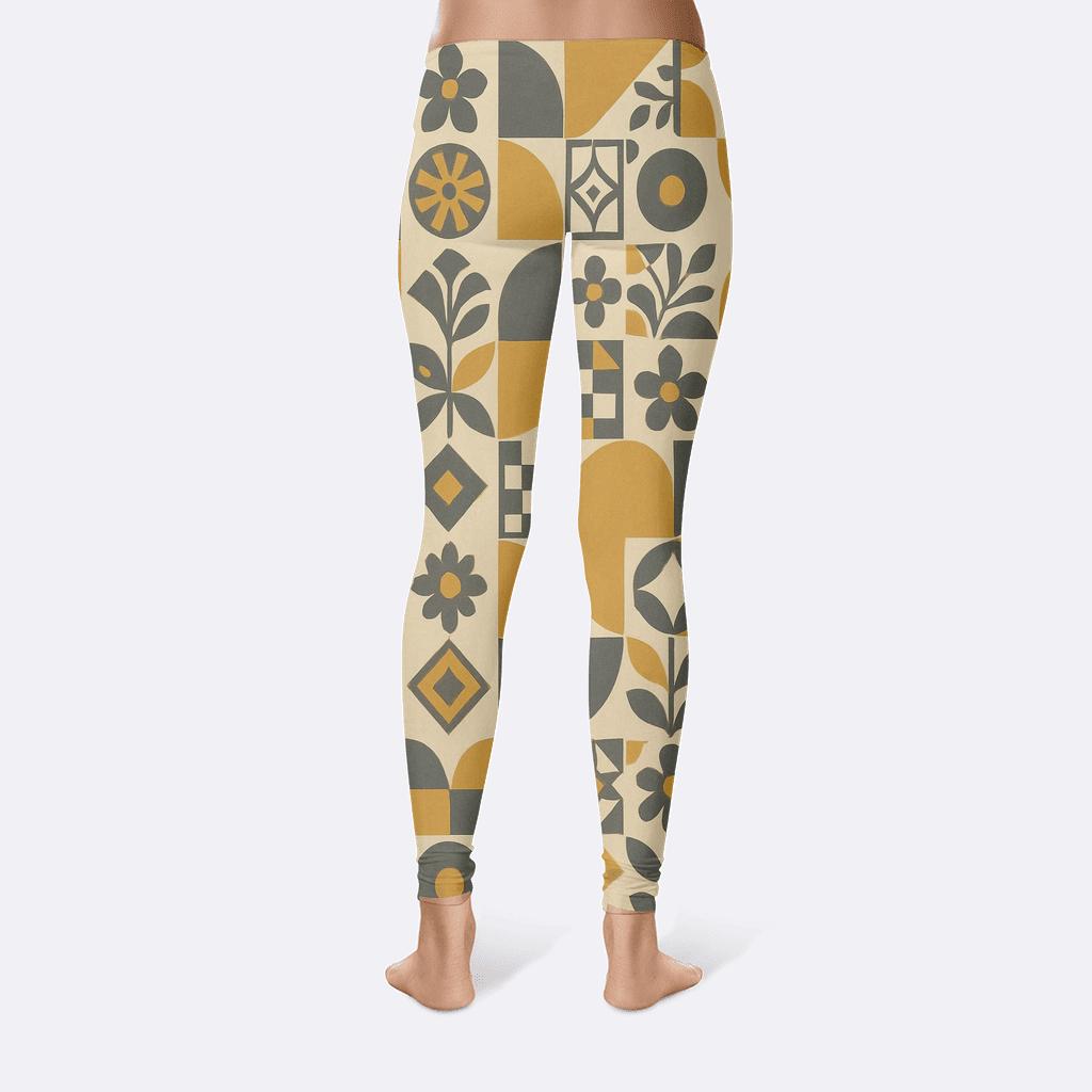 Geometric Tile Pathway stylish workout leggings
