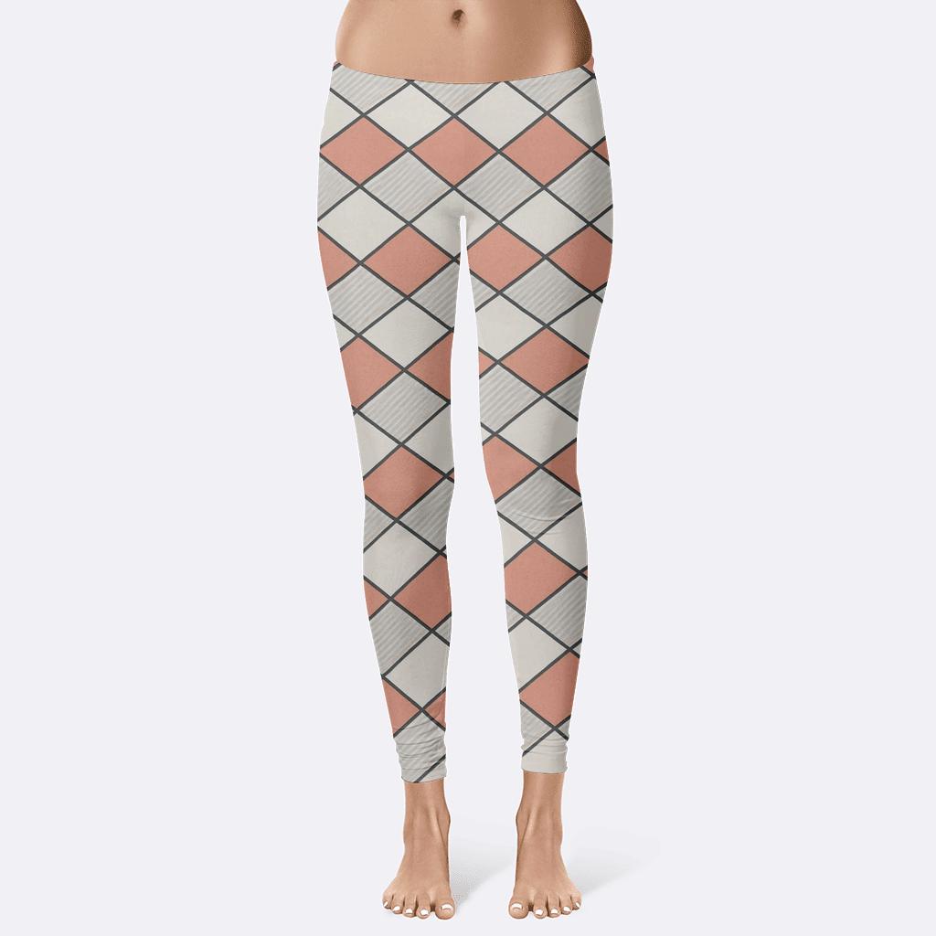 Undulation Skewed Grid comfortable yoga leggings