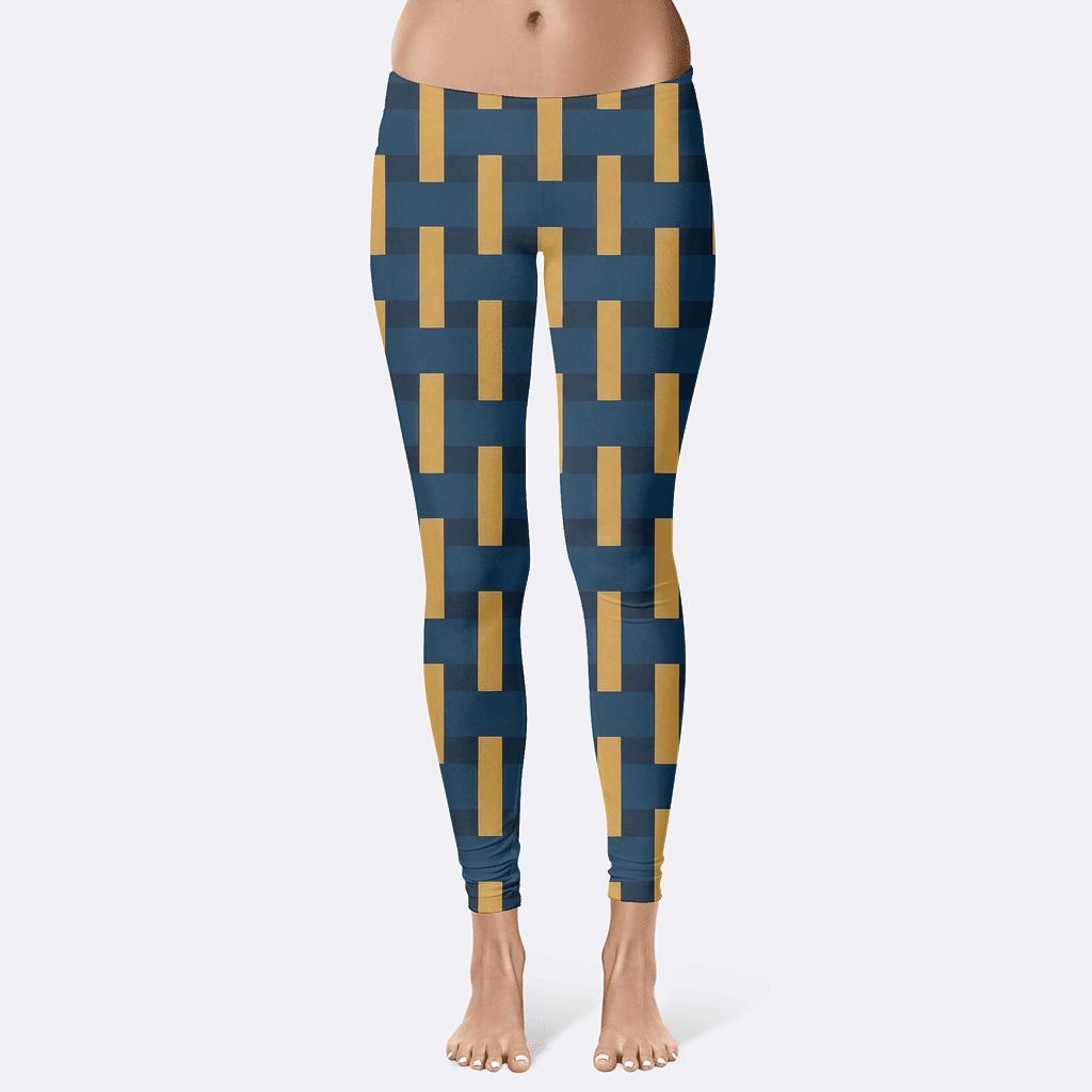 Interlock Stripe Weave Pattern personalized print leggings