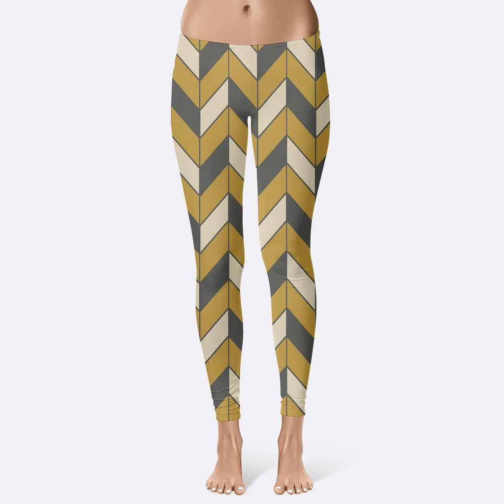 Herringbone Tile Matrix Tessellation designer patterned leggings