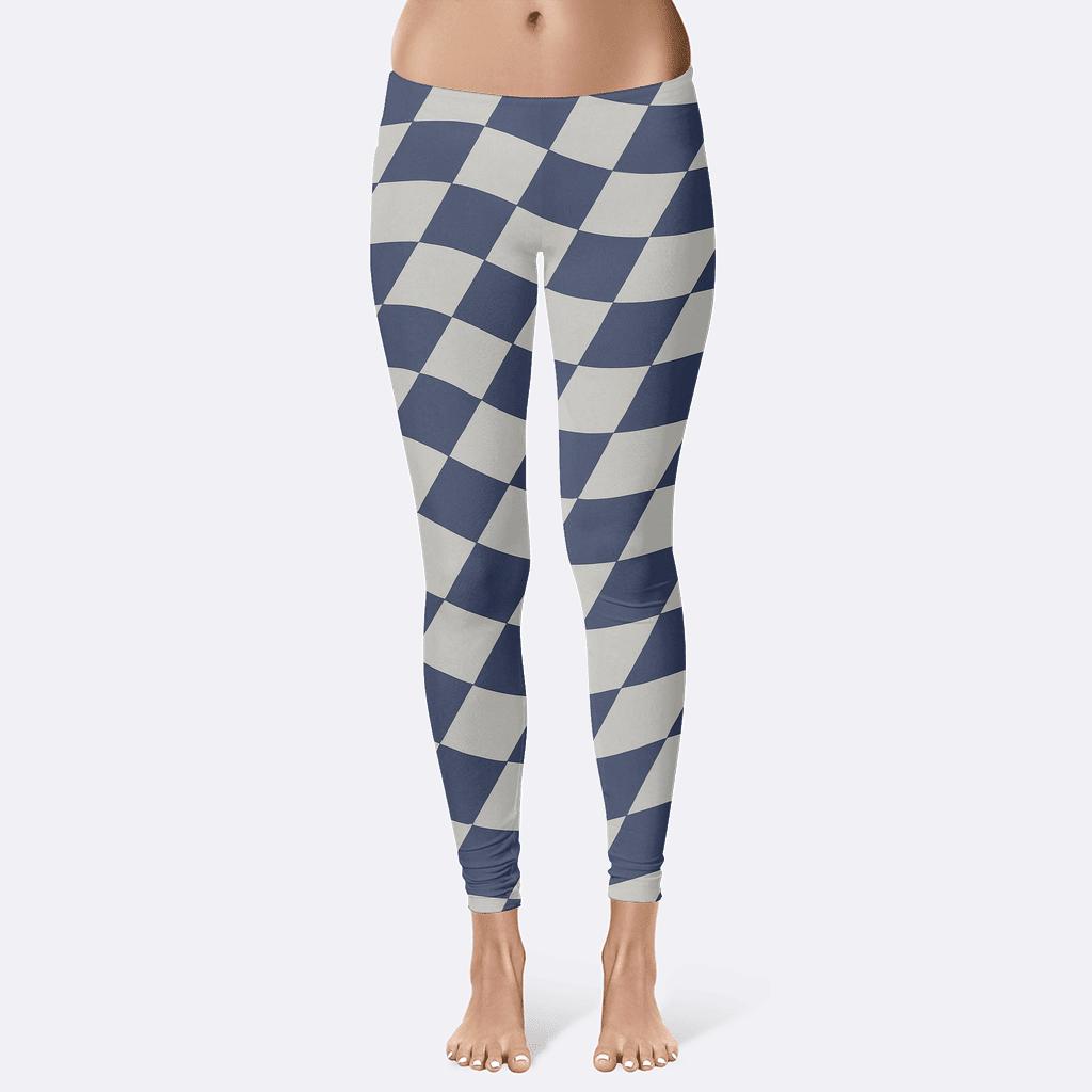 Skewed Grid Undulation Design unique fashion leggings