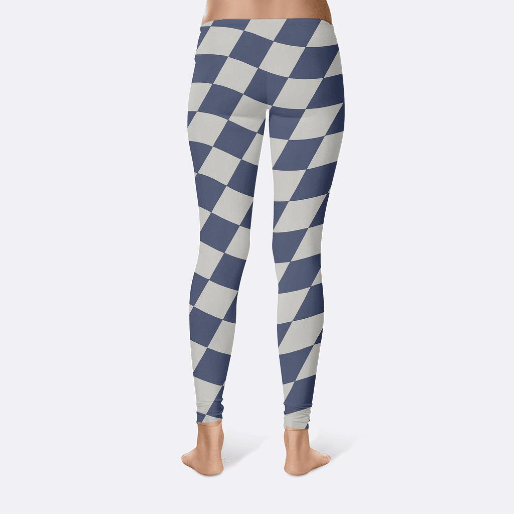 Skewed Grid Undulation Design unique fashion leggings