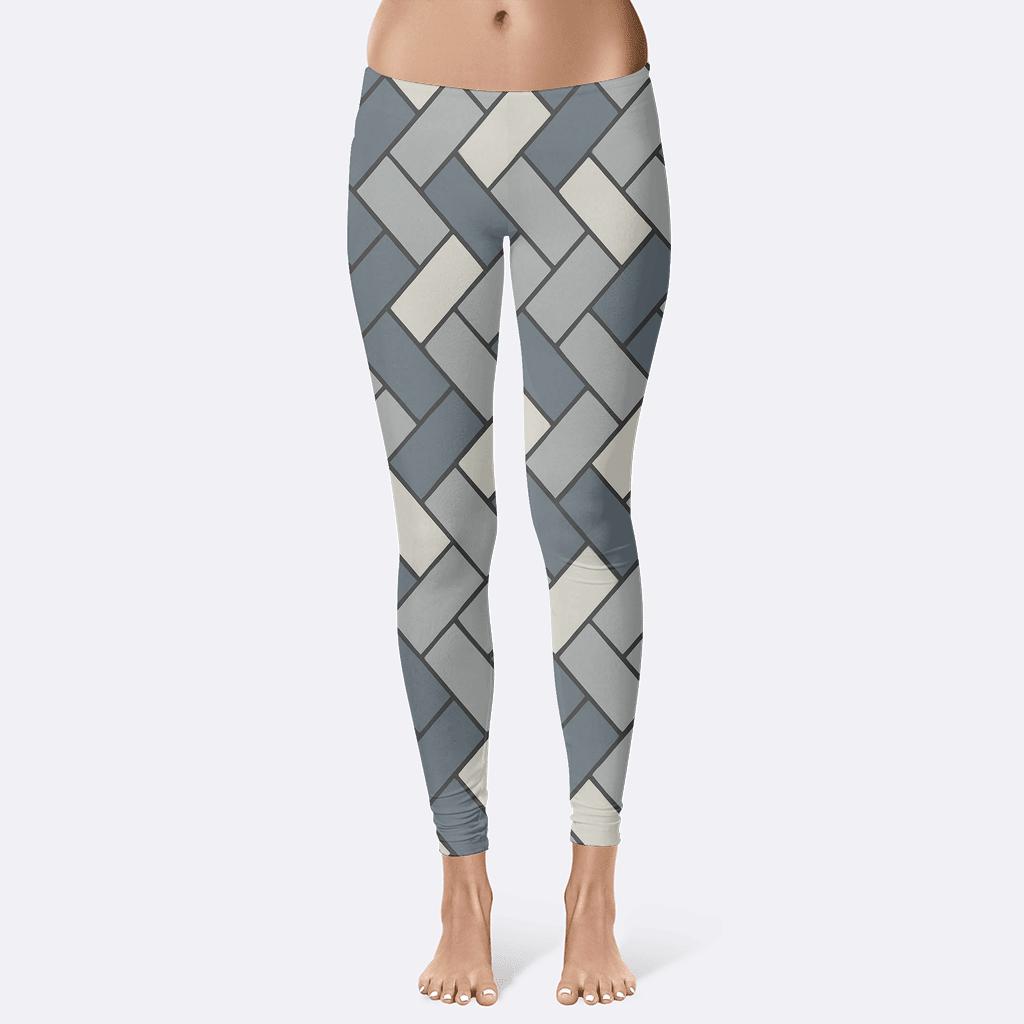 Herringbone Offset Grid Refined Weave soft cotton leggings