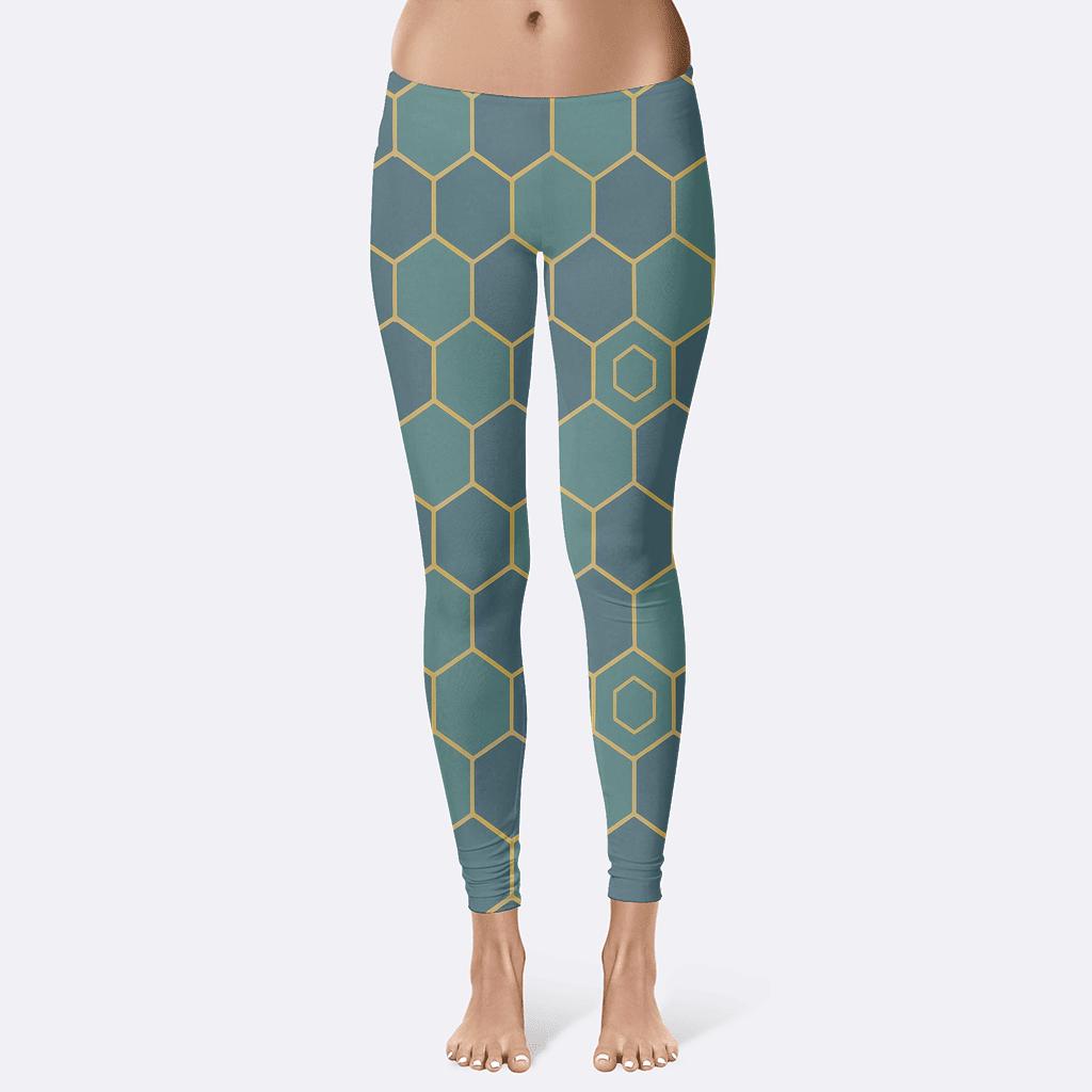 Hex Rhythm Mesh designer patterned leggings
