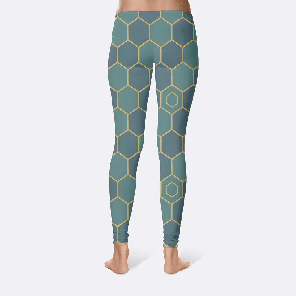 Hex Rhythm Mesh designer patterned leggings