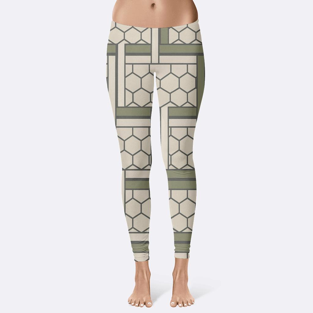 Interlock Stripe Weave Hex Grid comfortable yoga leggings