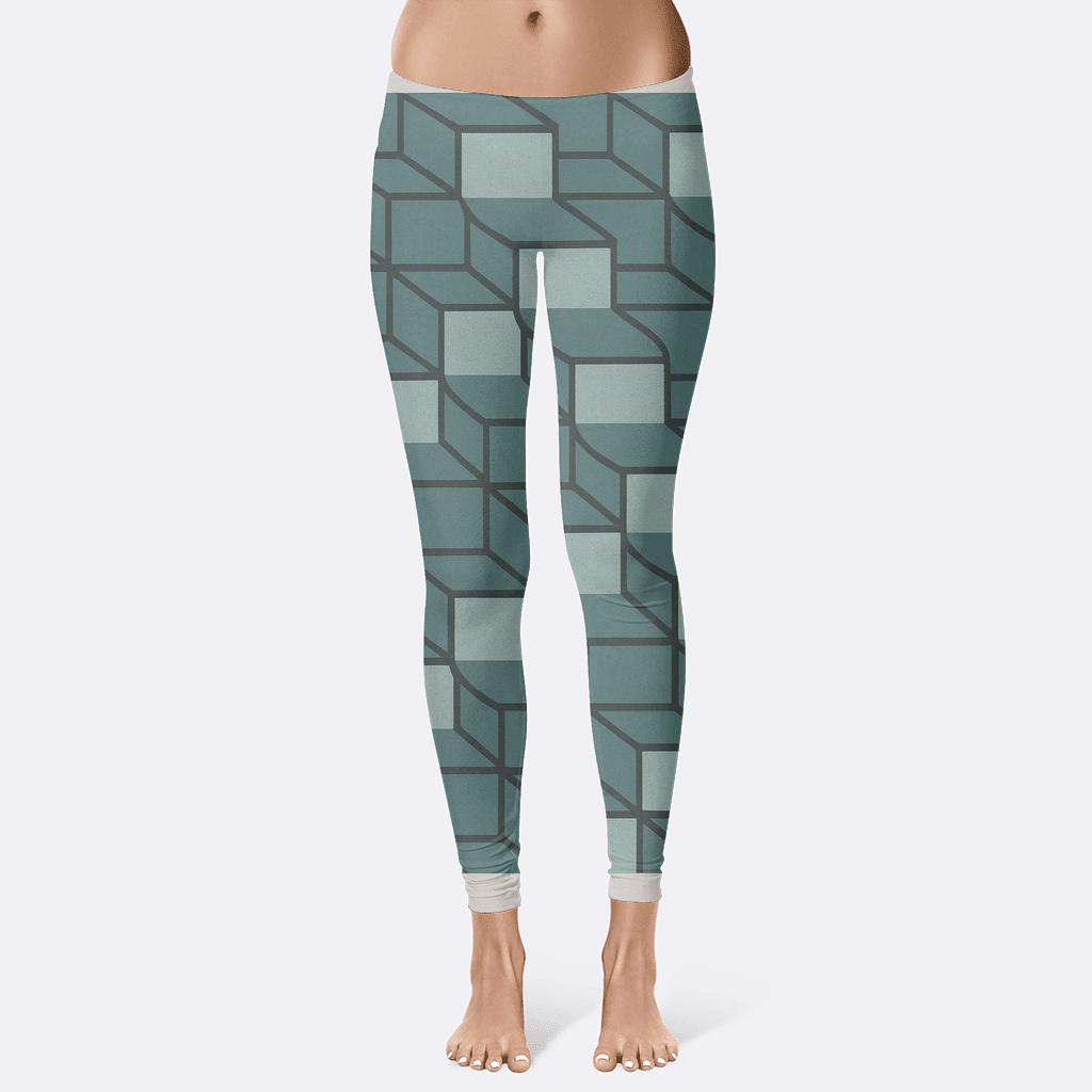 Skew Grid Undulation trendy athletic leggings