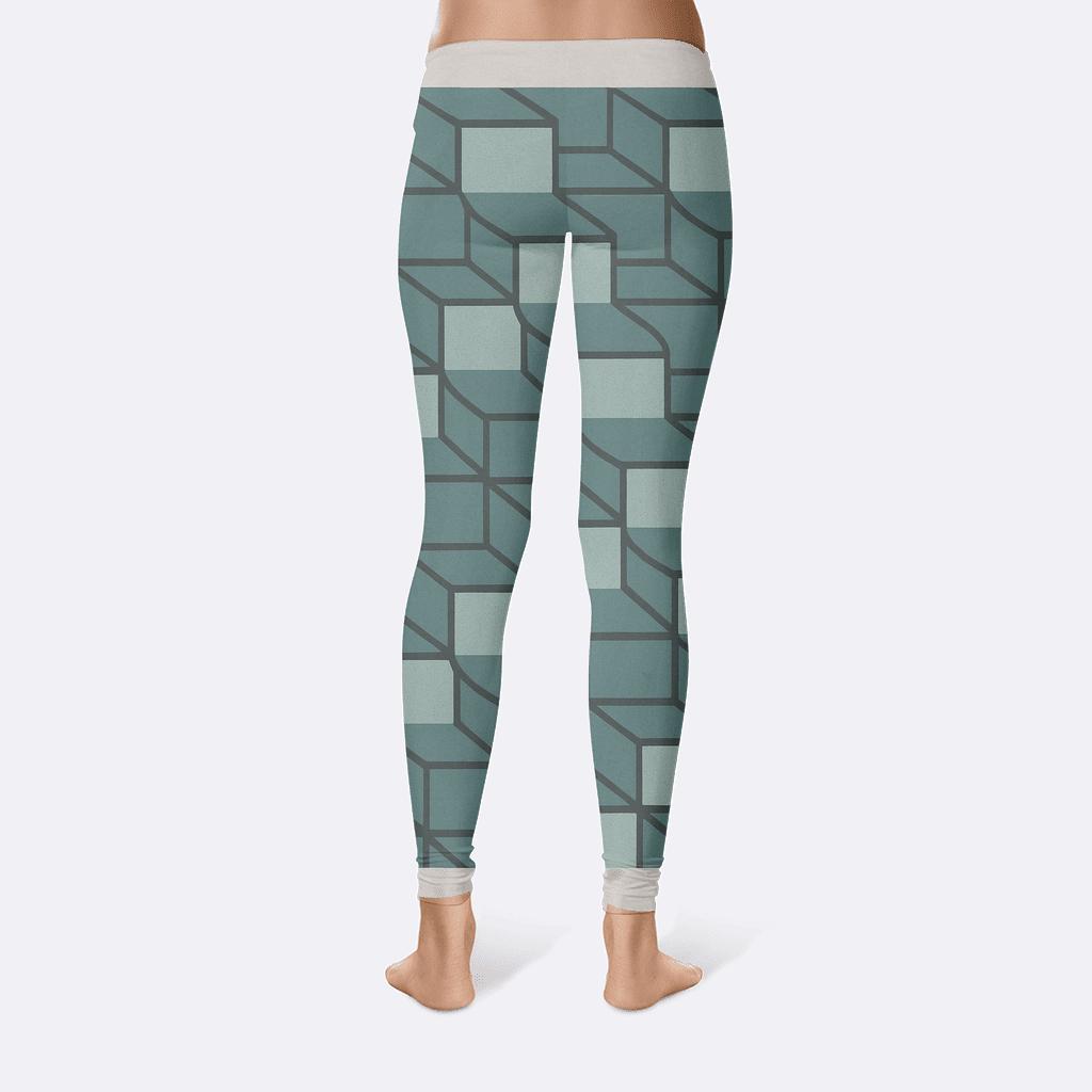Skew Grid Undulation trendy athletic leggings
