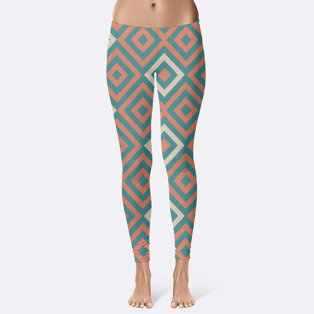 Nested Rhombus Flow Pattern soft cotton leggings
