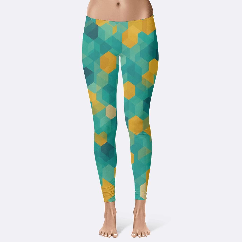 Hexagonal Honeycomb Dance soft cotton leggings