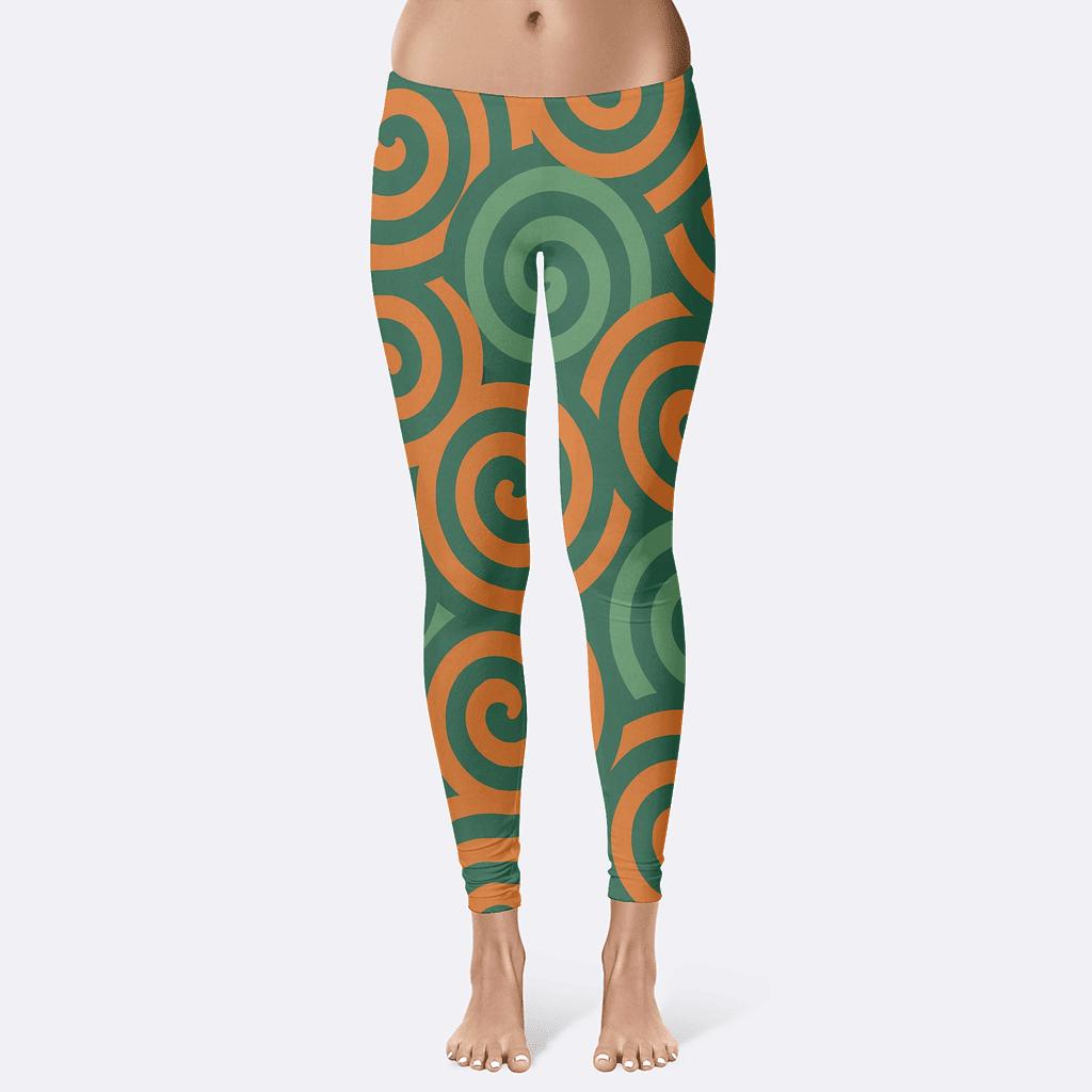 Interlocking Spiral Matrix designer patterned leggings