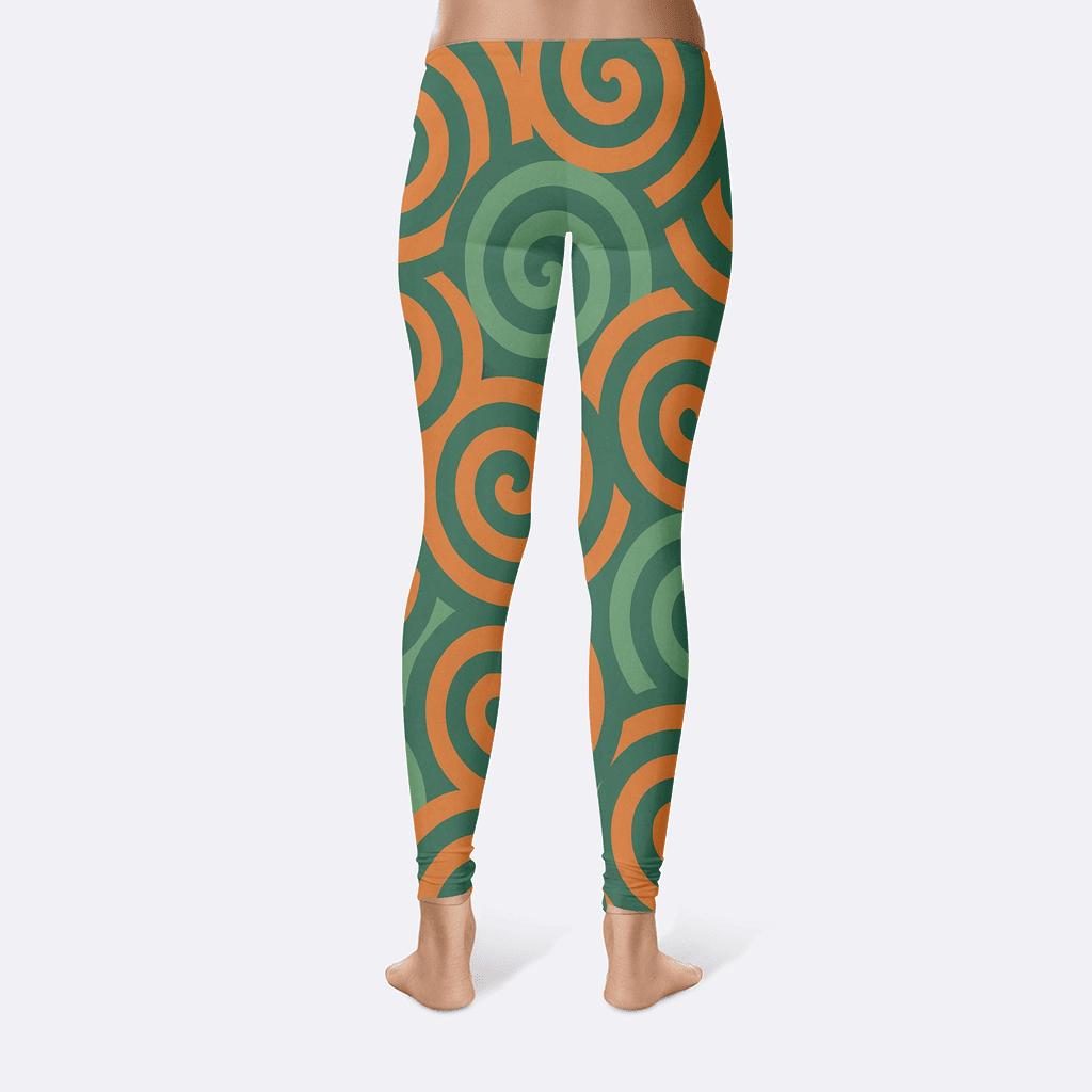 Interlocking Spiral Matrix designer patterned leggings