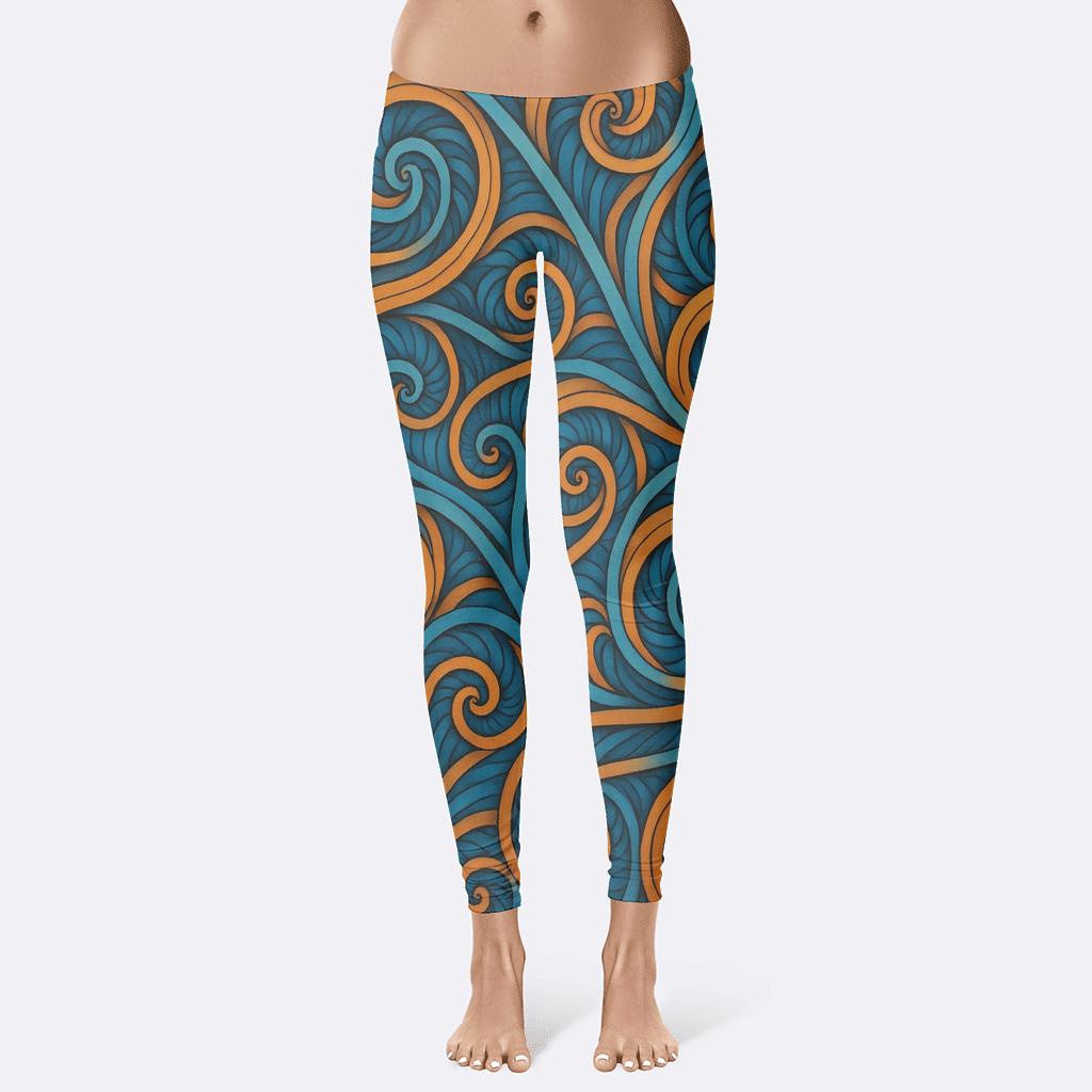 Fractal Twist Lines stylish workout leggings