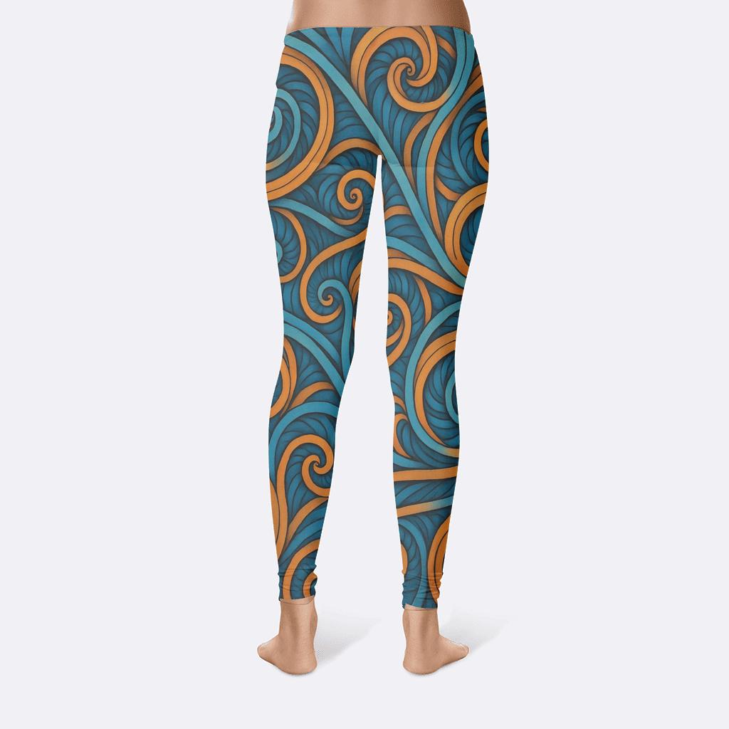 Fractal Twist Lines stylish workout leggings