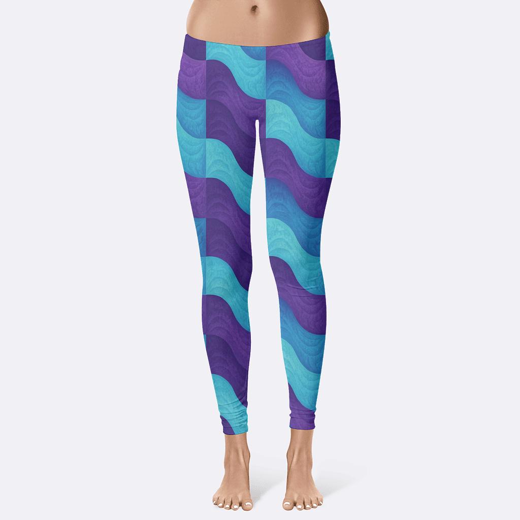 Fractal Wave Grid comfortable yoga leggings