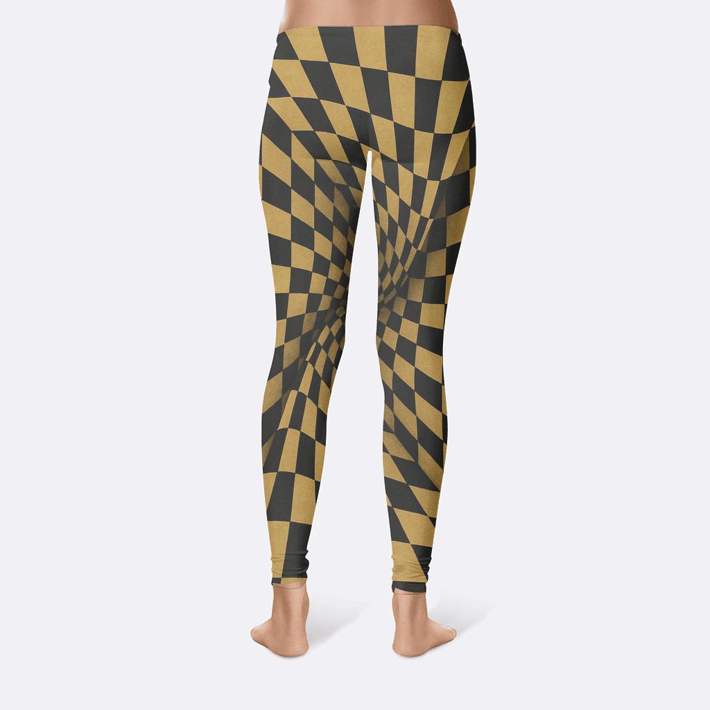 Overlayed Checkerboard Twist designer patterned leggings
