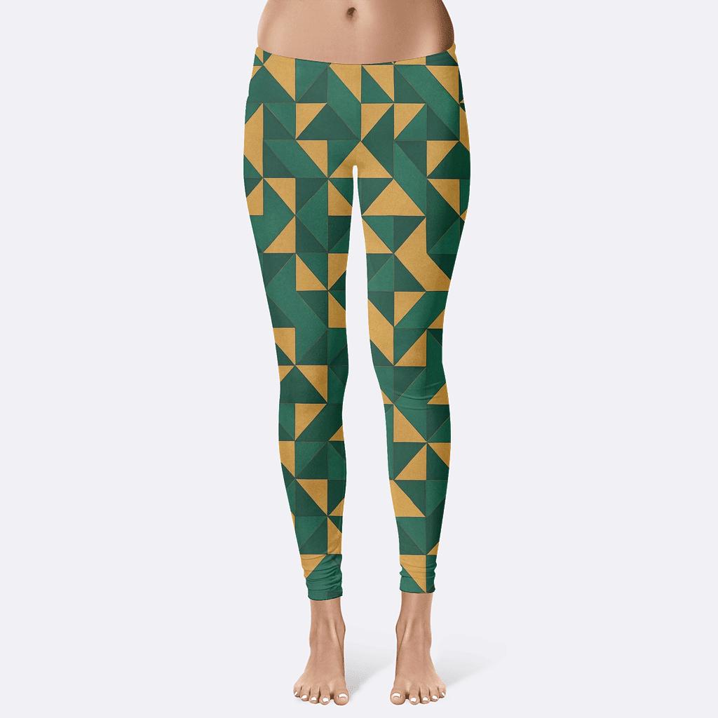 Geometric Tile Cascade comfortable yoga leggings