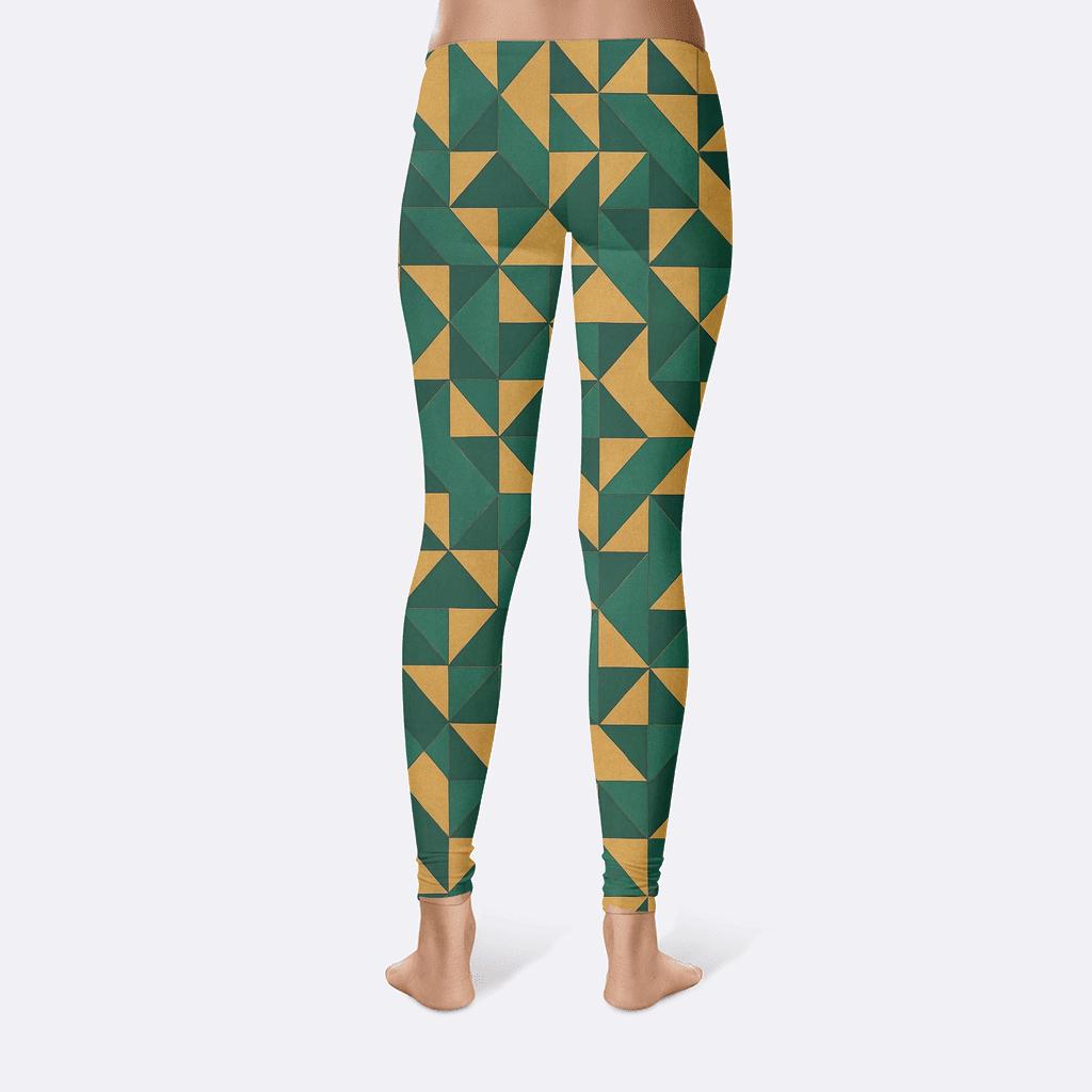 Geometric Tile Cascade comfortable yoga leggings