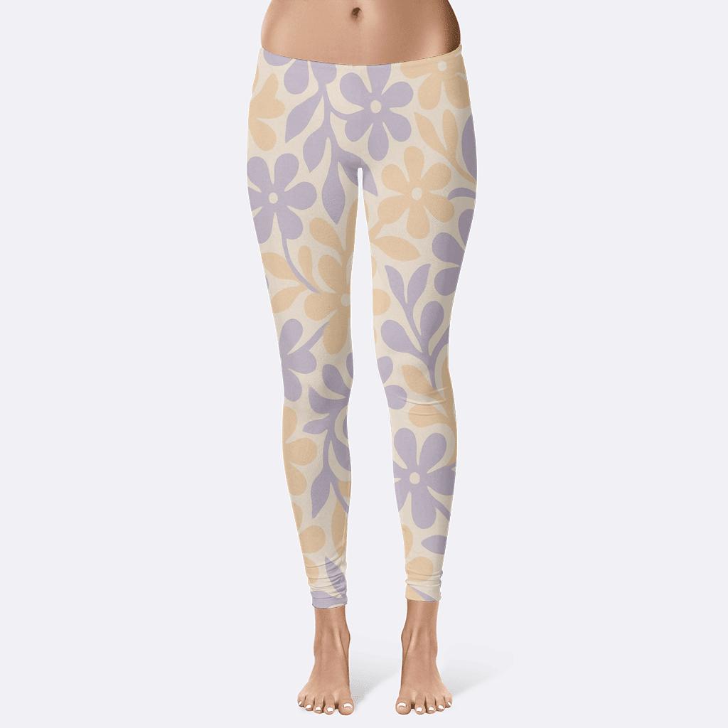 Abstract Floral Mesh personalized print leggings