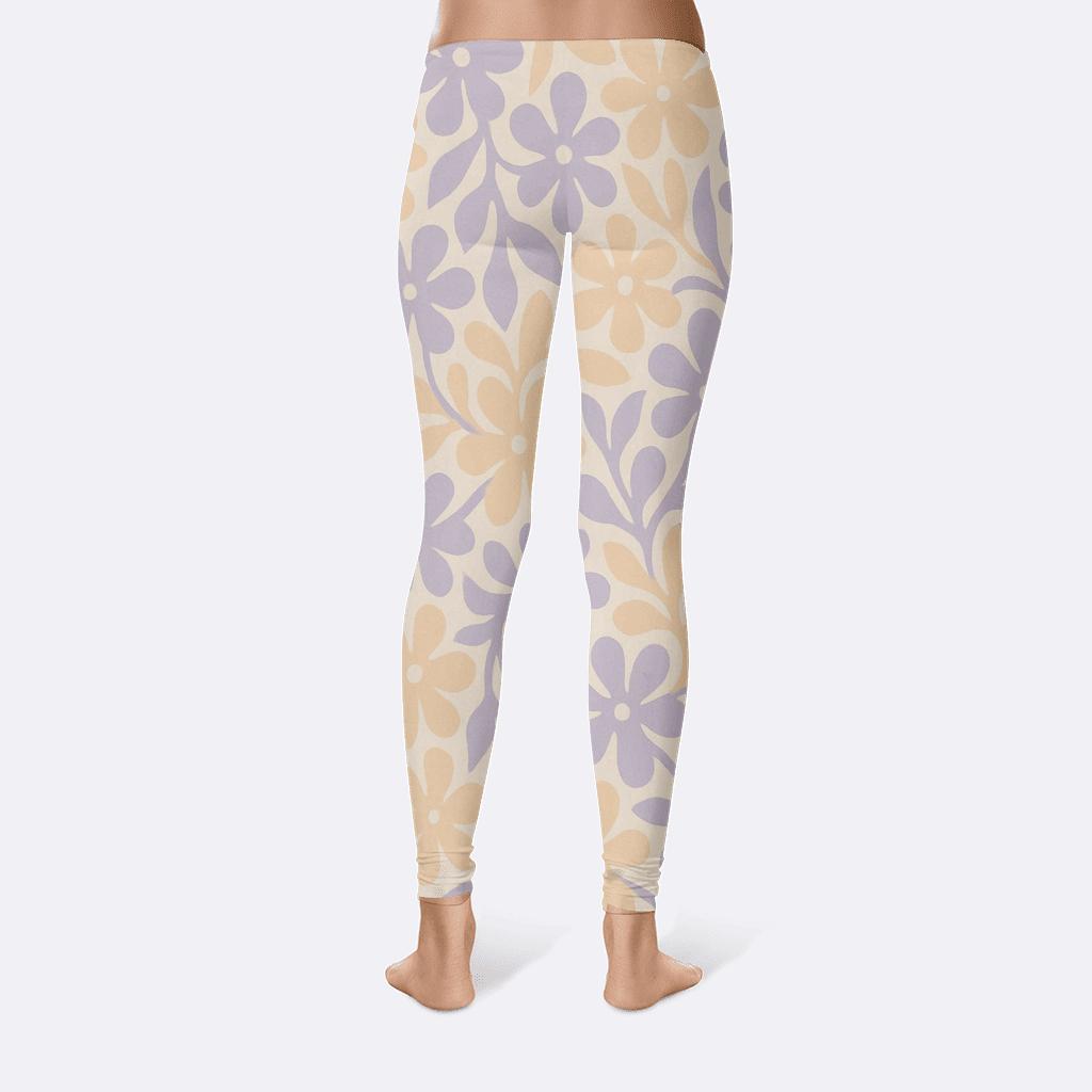 Abstract Floral Mesh personalized print leggings