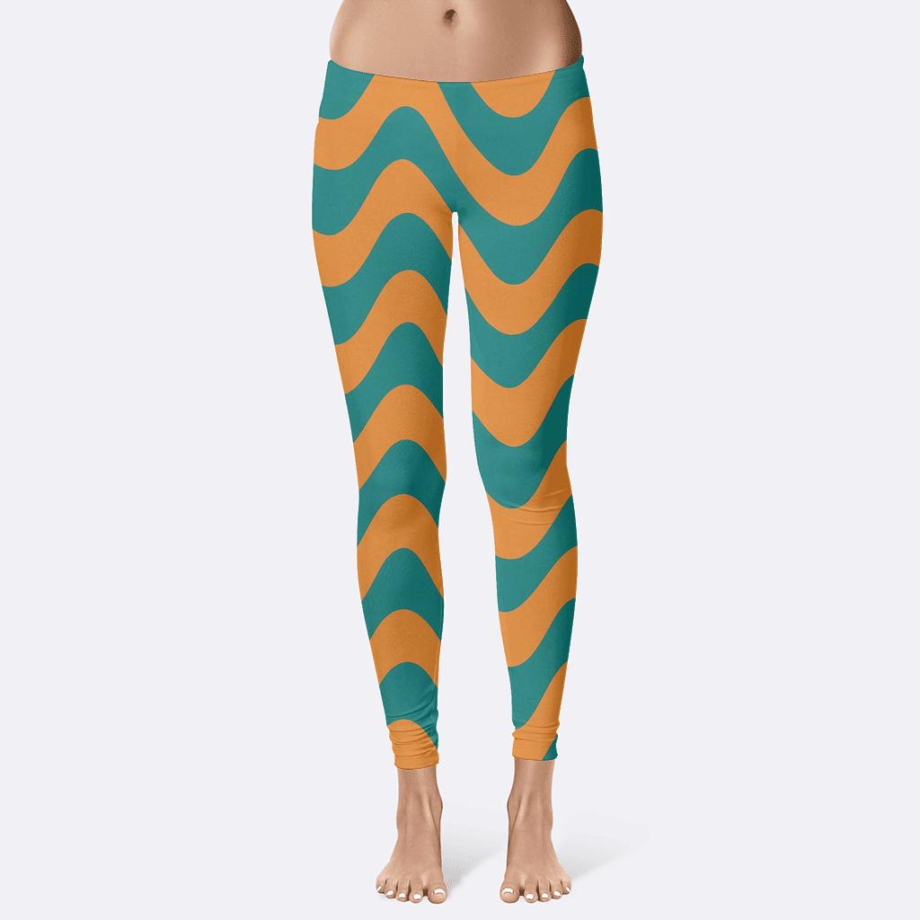 Zigzag Wave Overlay soft cotton leggings