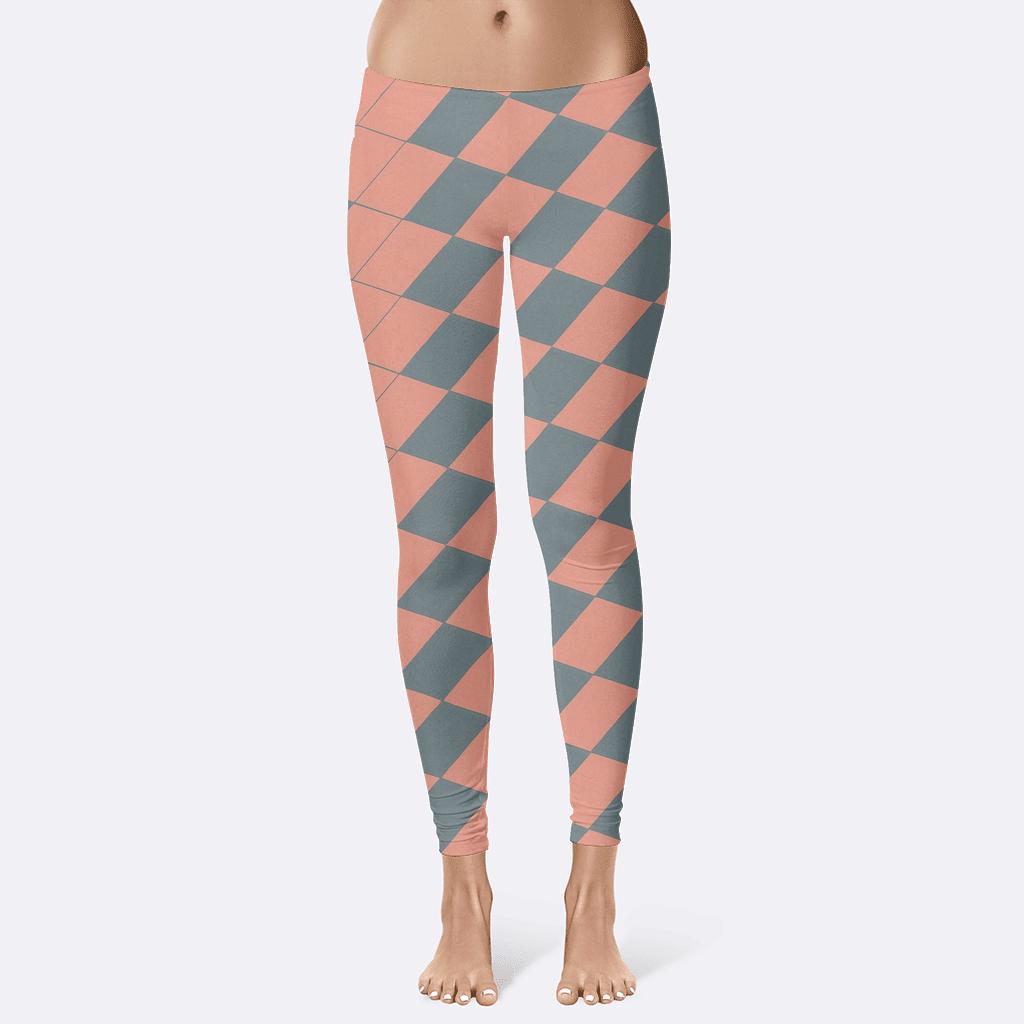 Skewed Grid Undulation trendy athletic leggings