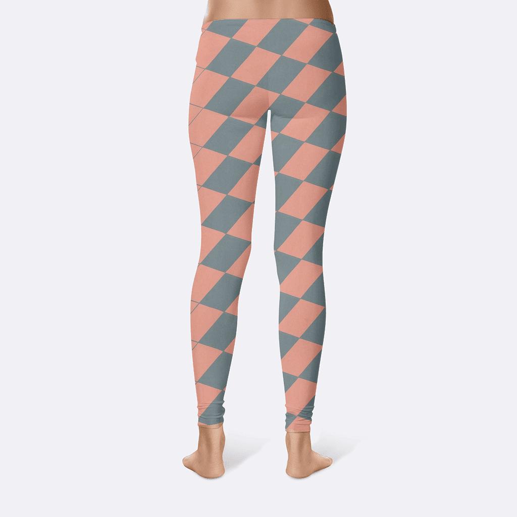 Skewed Grid Undulation trendy athletic leggings