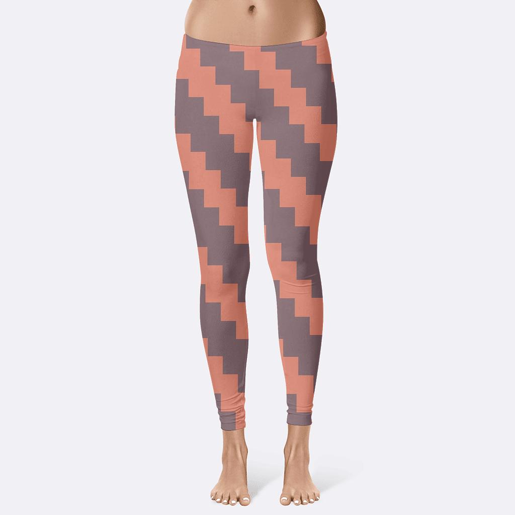Diagonal Stair Array comfortable yoga leggings
