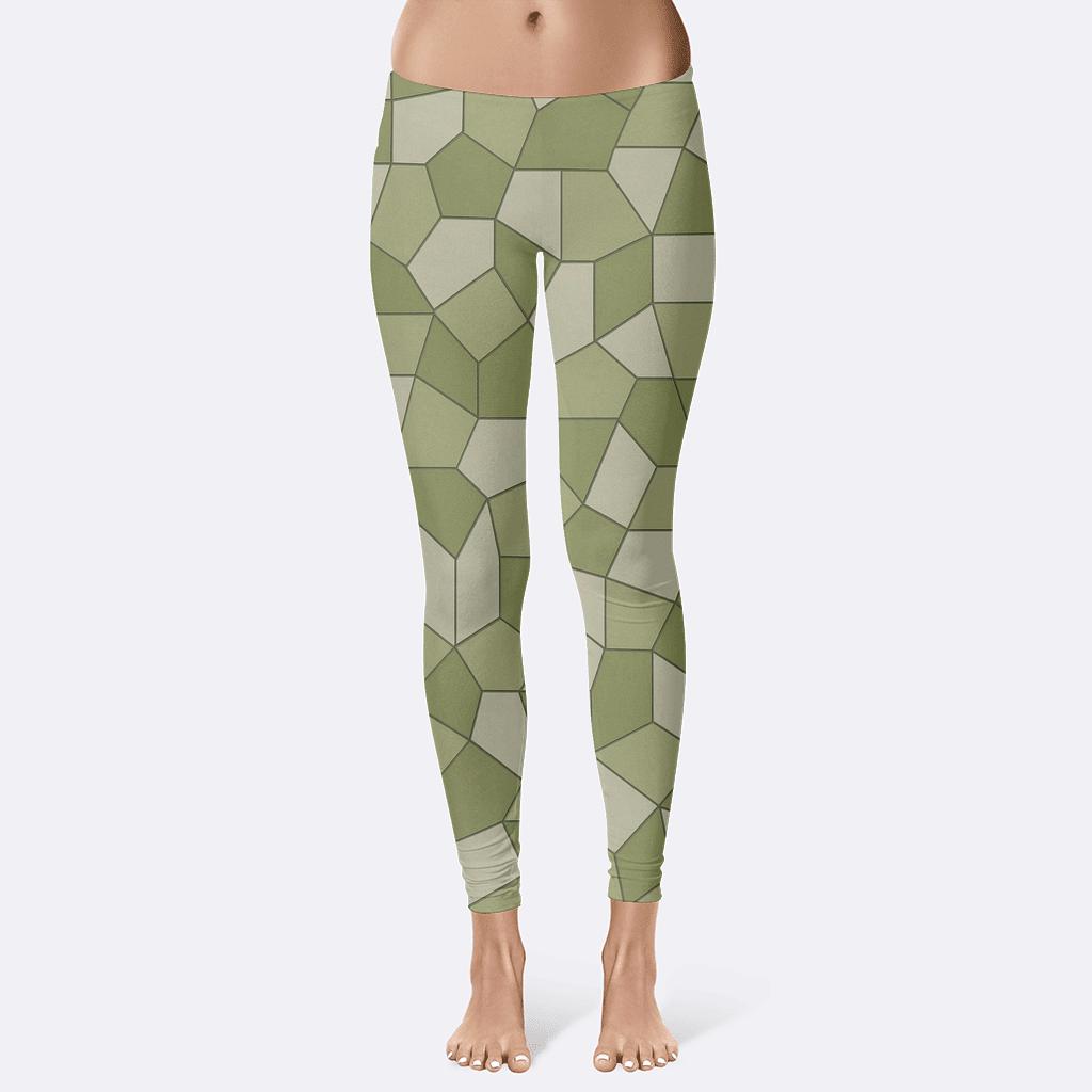 Irregular Polygon Quilt designer patterned leggings