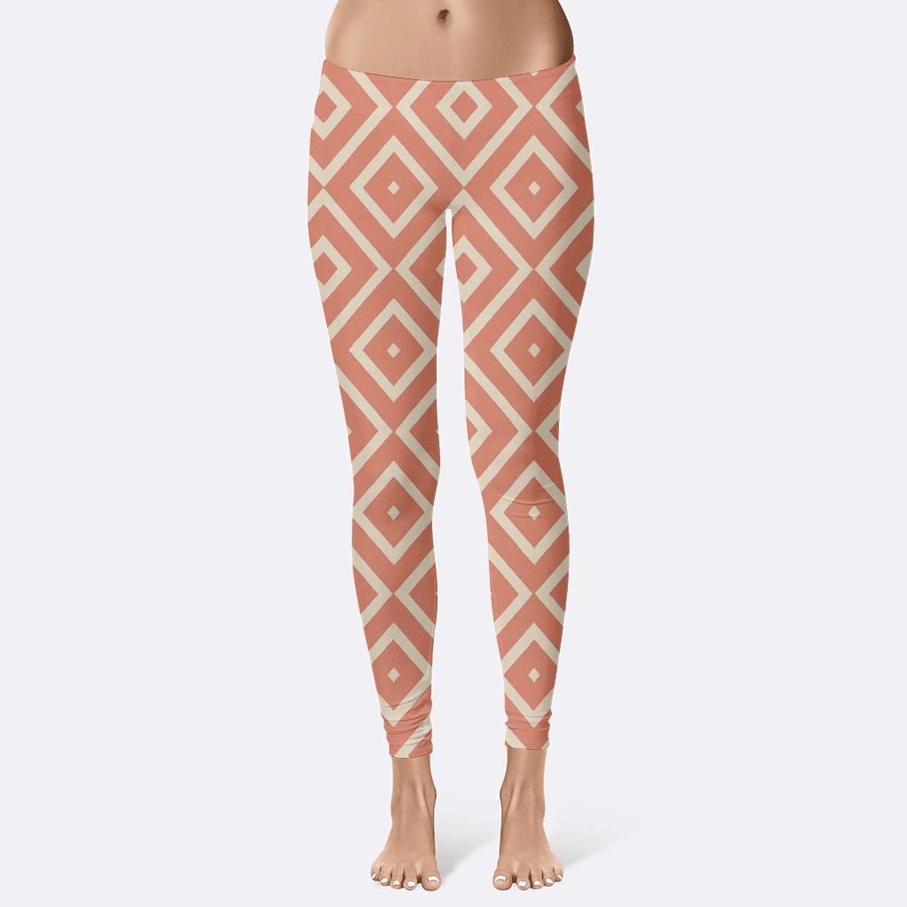 Nested Rhombus Grid soft cotton leggings
