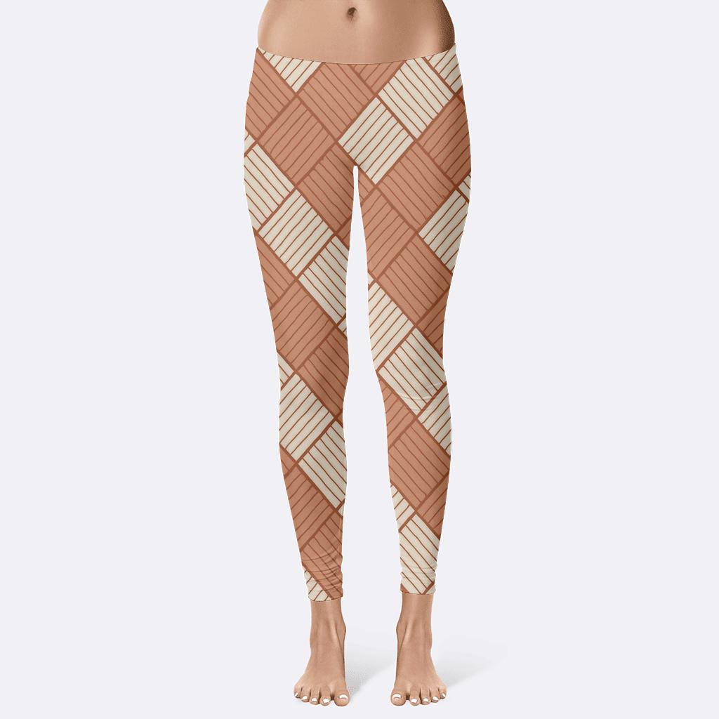 Diagonal Brick Lattice soft cotton leggings