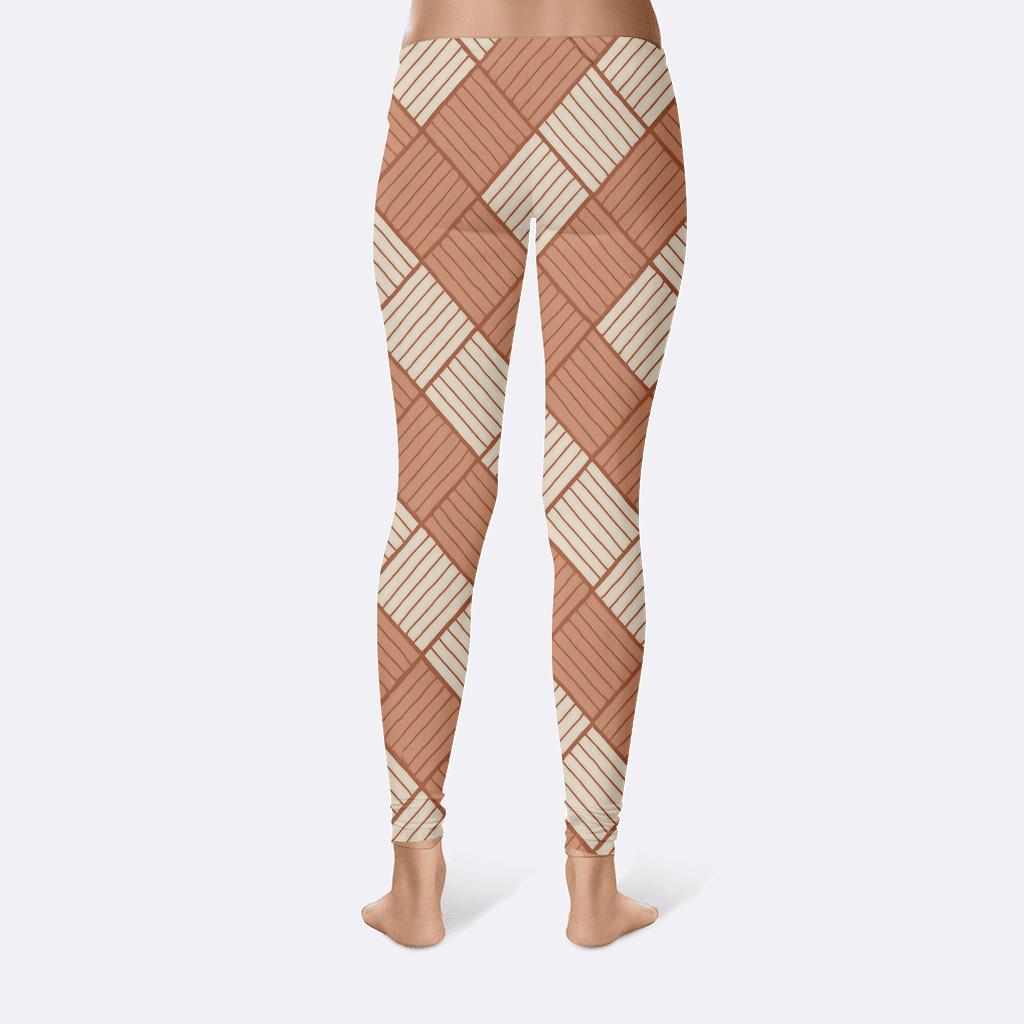 Diagonal Brick Lattice soft cotton leggings