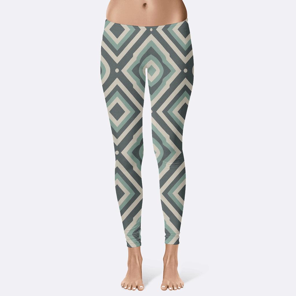Nested Rhombus Network designer patterned leggings