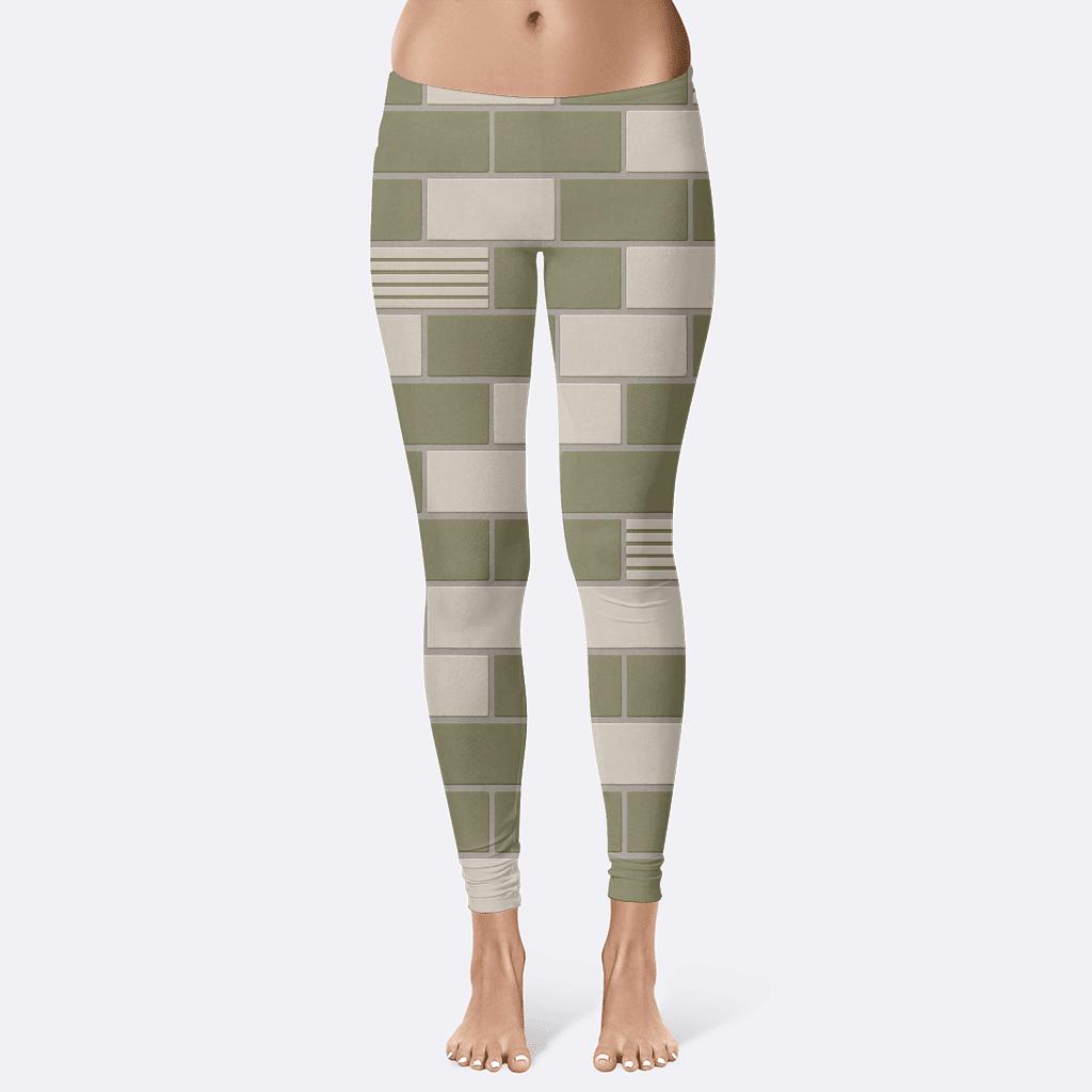 Offset Brick Lattice high-waist leggings