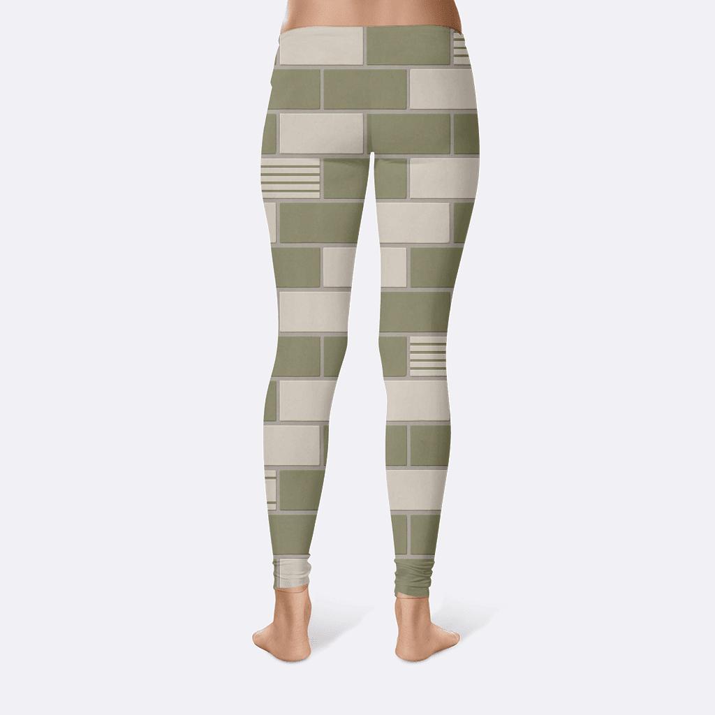 Offset Brick Lattice high-waist leggings