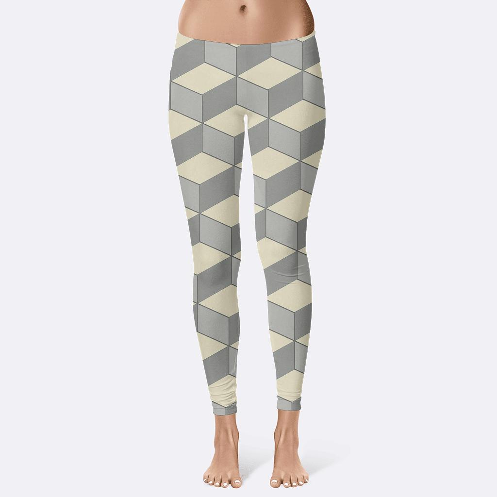 Skewed Grid Undulation custom leggings