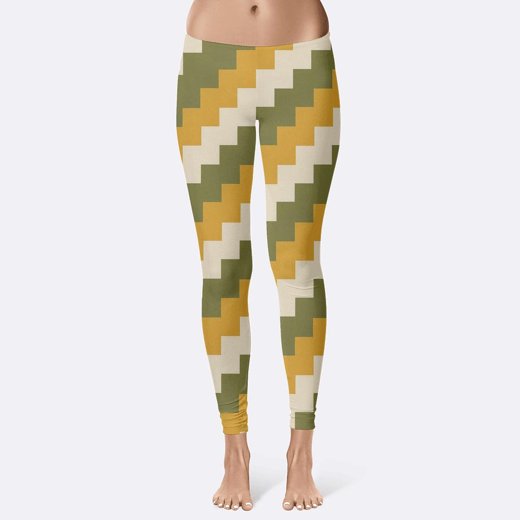 Diagonal Stair Array soft cotton leggings