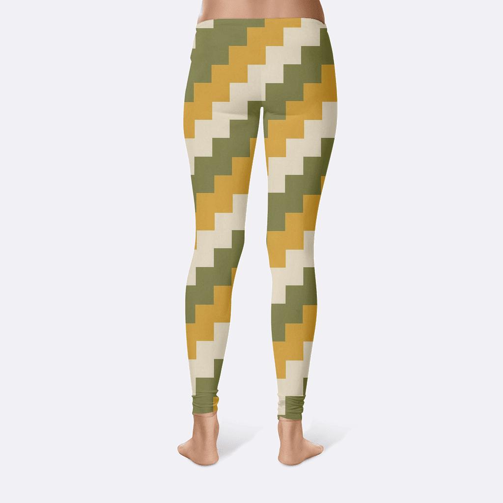 Diagonal Stair Array soft cotton leggings
