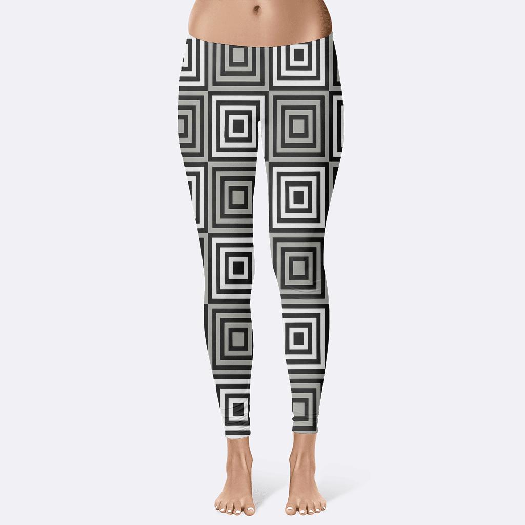 Concentric Square Relay soft cotton leggings