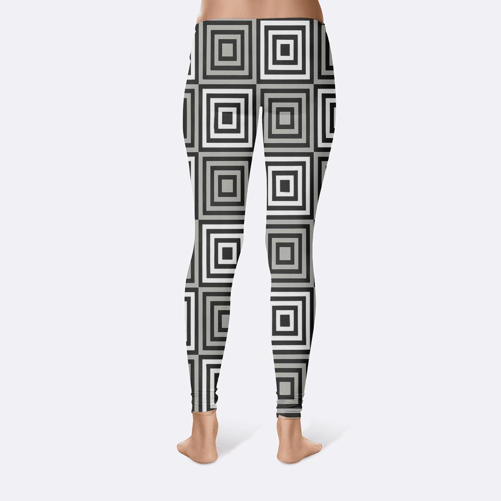 Concentric Square Relay soft cotton leggings