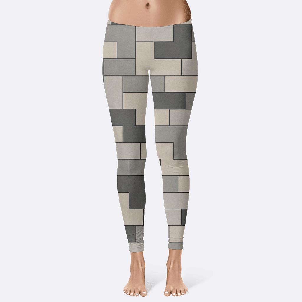 Offset Brick Zig Field comfortable yoga leggings