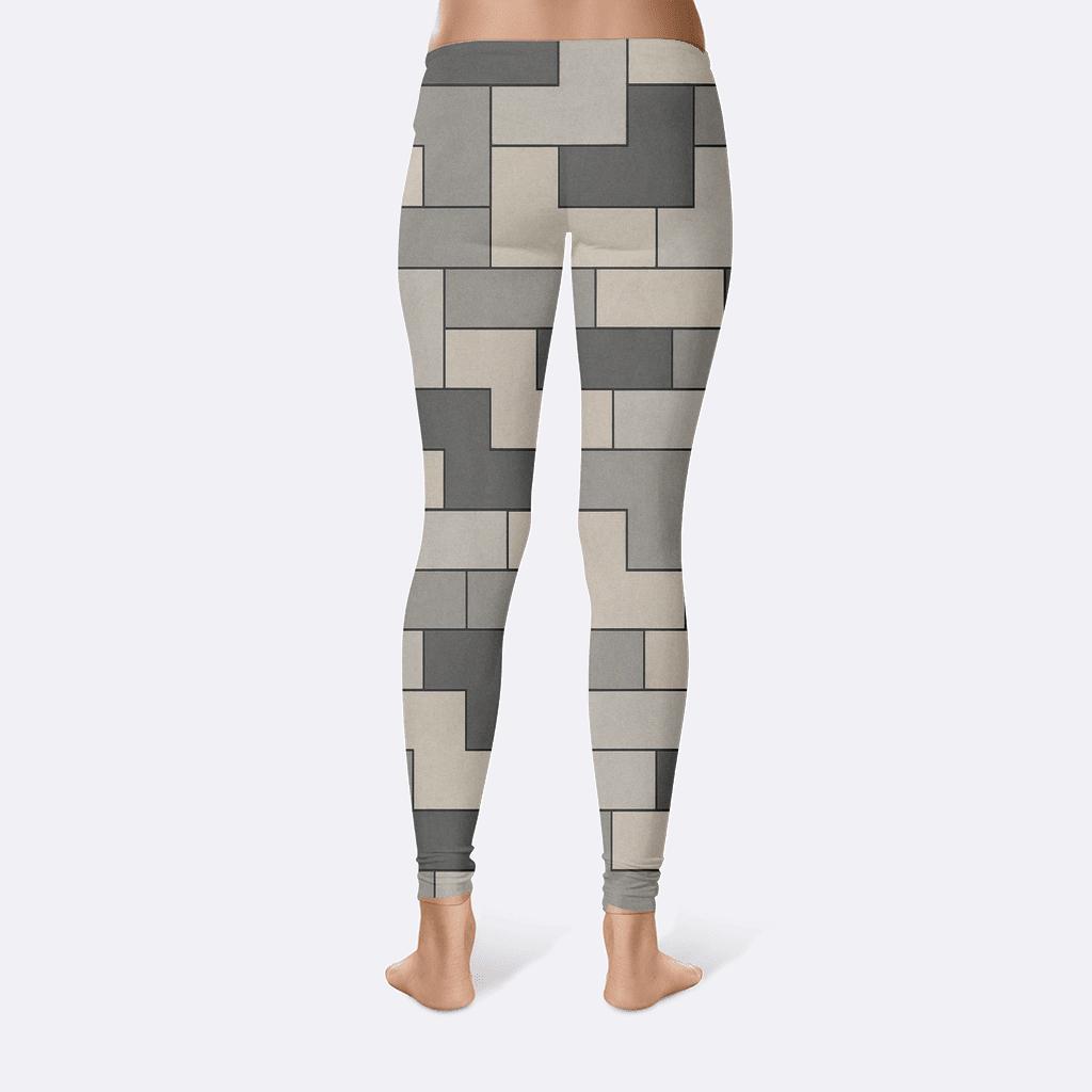 Offset Brick Zig Field comfortable yoga leggings