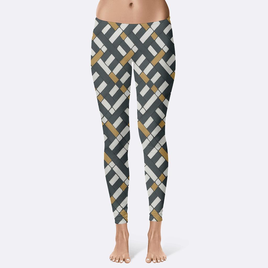 Diagonal Ladder Weave comfortable yoga leggings