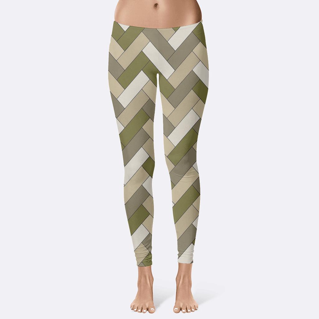 Staggered Brick Herringbone custom leggings