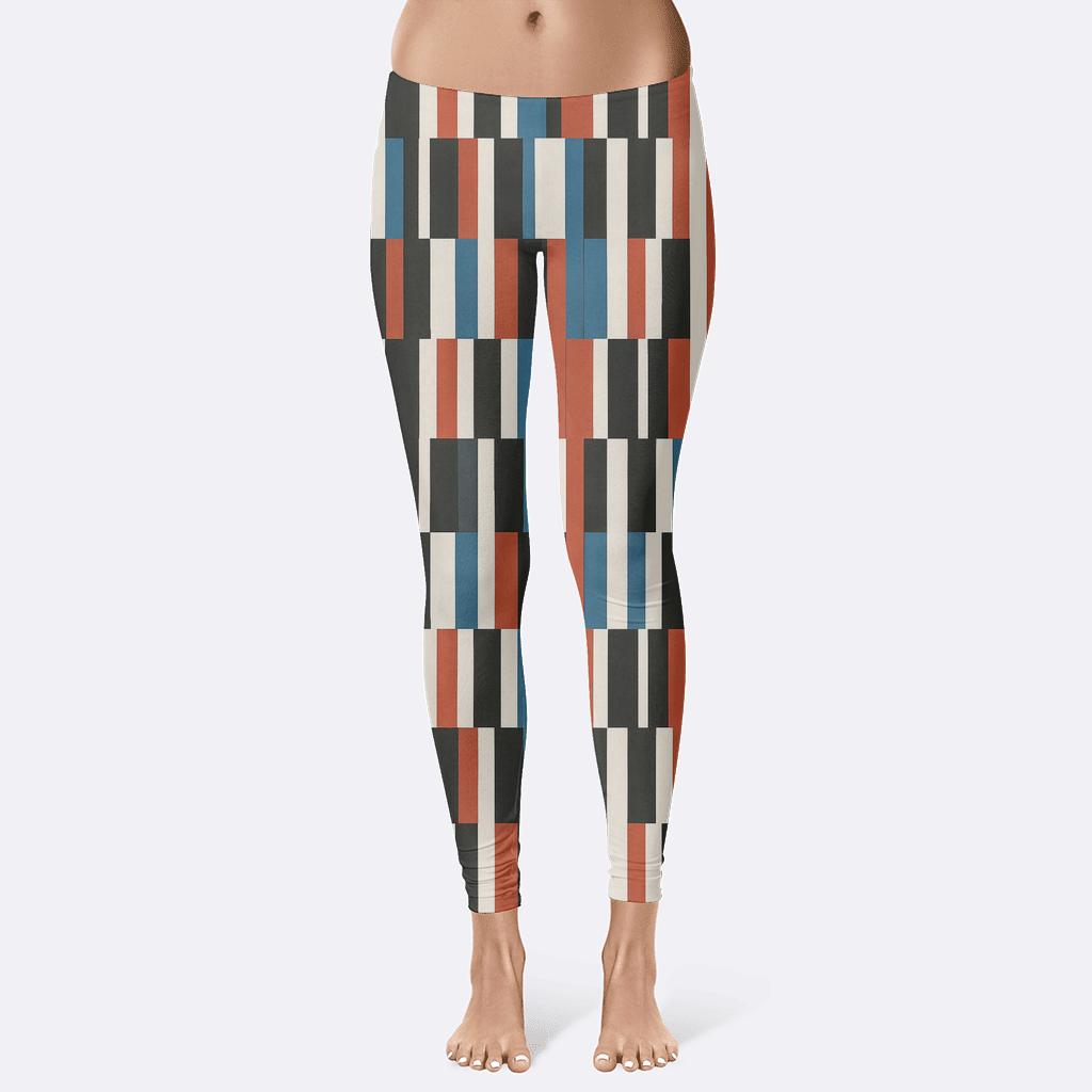 Linear Shift Barcode Field soft cotton leggings